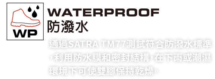 WATERPROOF 防潑水