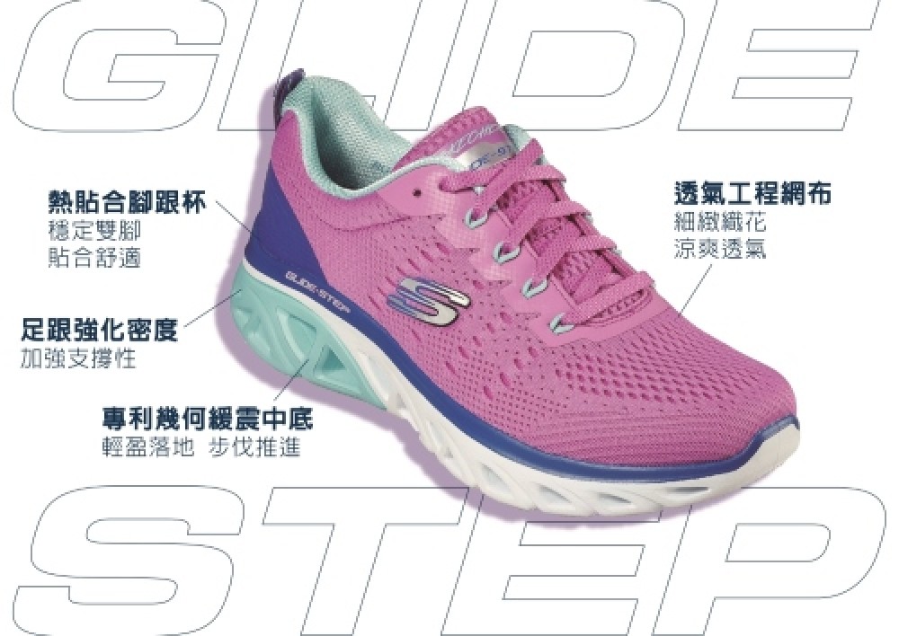 GLIDE STEP SPORT幾何緩震舒壓練跑鞋 (149551BBLP/149551LGMT/149551FUS)三色選一