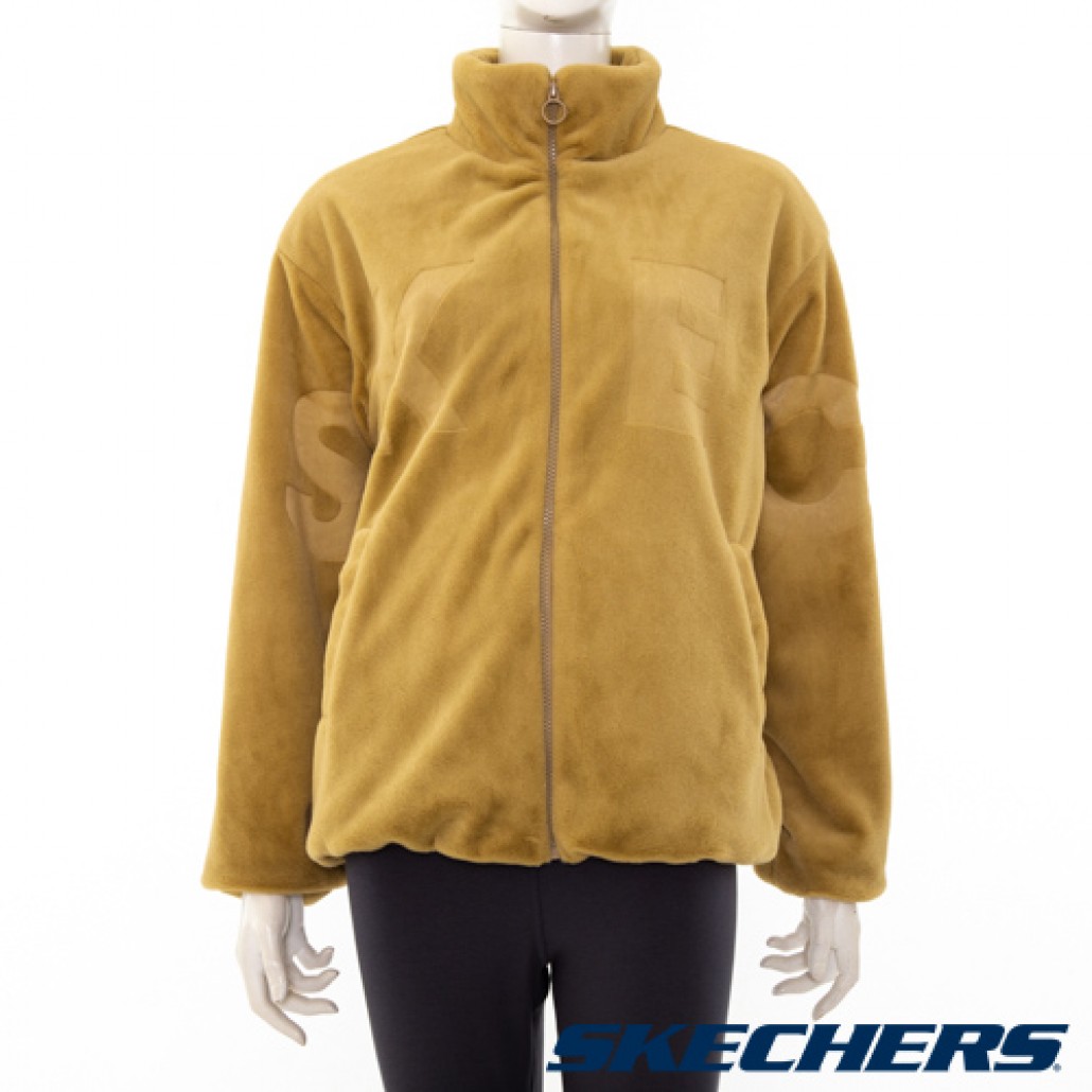Skechers 女仿皮草拉鍊外套(L421W020-01HN)｜質感仿皮草外套，潮－疾風旗艦