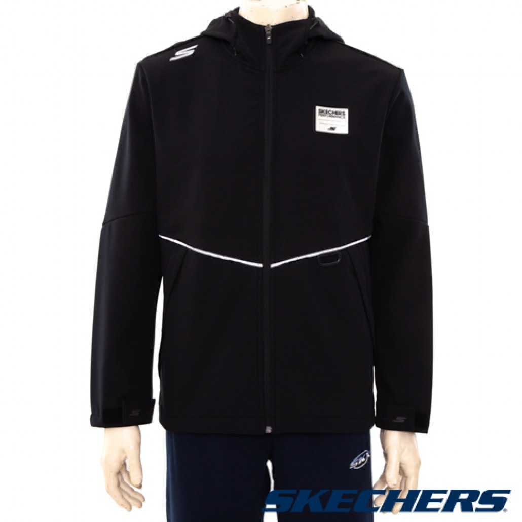 Skechers 男拉鍊連帽外套(P421M038-0018)｜拉鍊連帽外套，輕量－靈動旗艦店