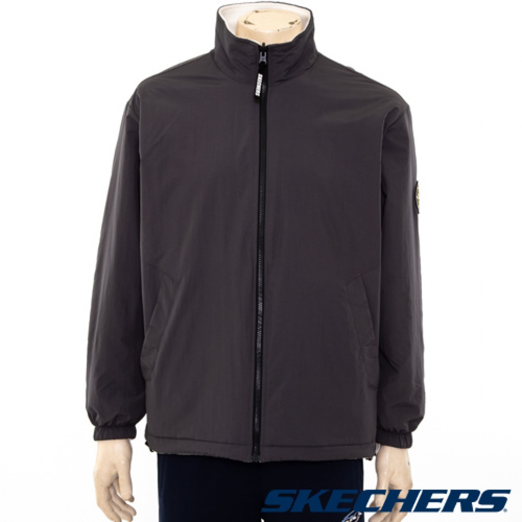 Skechers 男拉鍊外套(L421M004-00C9)｜雙面穿拉鍊外套，創－飄逸運動用品