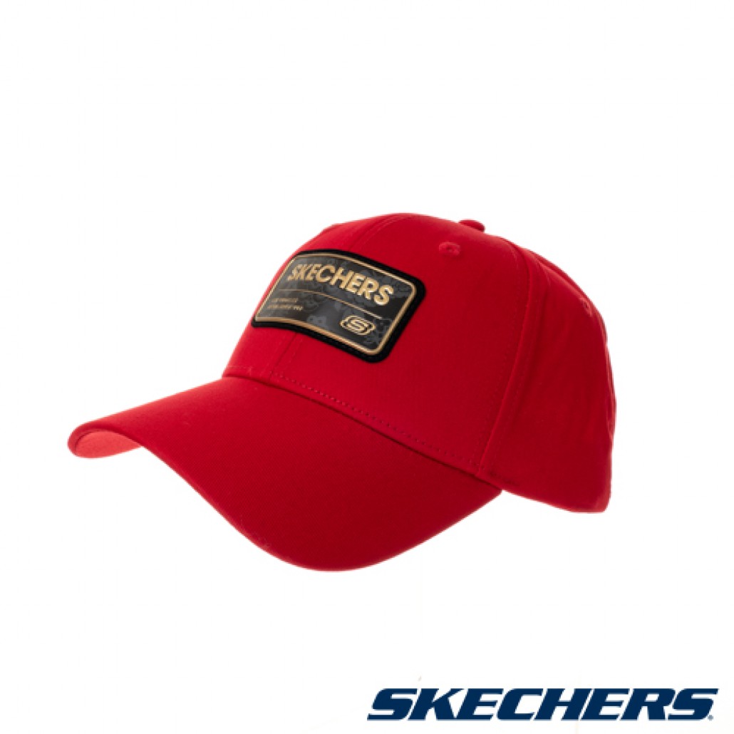 Skechers 棒球帽-賽車紅(L122U036-001W)｜CNY棒球帽，搭配金－运动品牌专卖