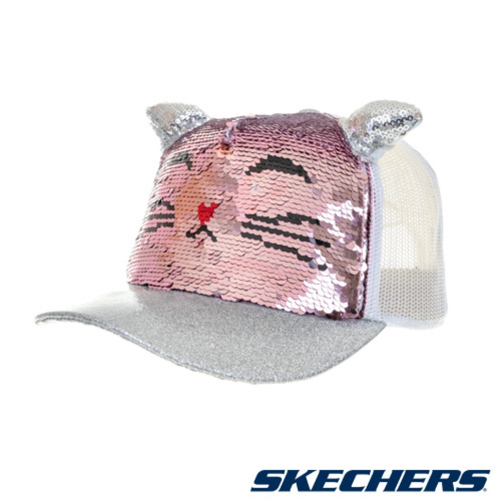 童棒球帽_玫瑰粉亮片貓咪(SKCH3287RSGD)