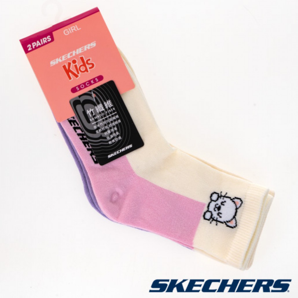 女童休閒中筒襪_粉紅色/薰衣草紫(L422K063-02BH)