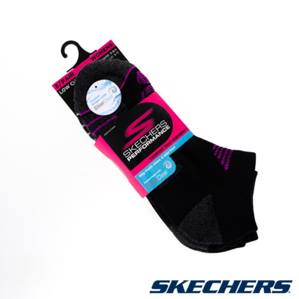 Skechers 女銀離子抗菌除臭踝襪(S113864-015)｜特選Silver Clear銀－运动品