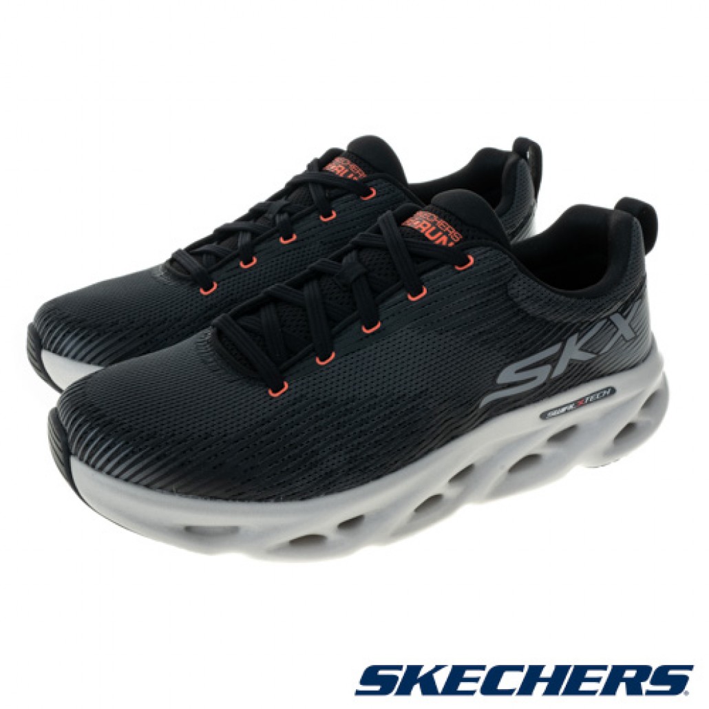 Skechers GO RUN SWIRL TECH SPEED(220907GYBK)｜SPEED系列，極致輕－疾風