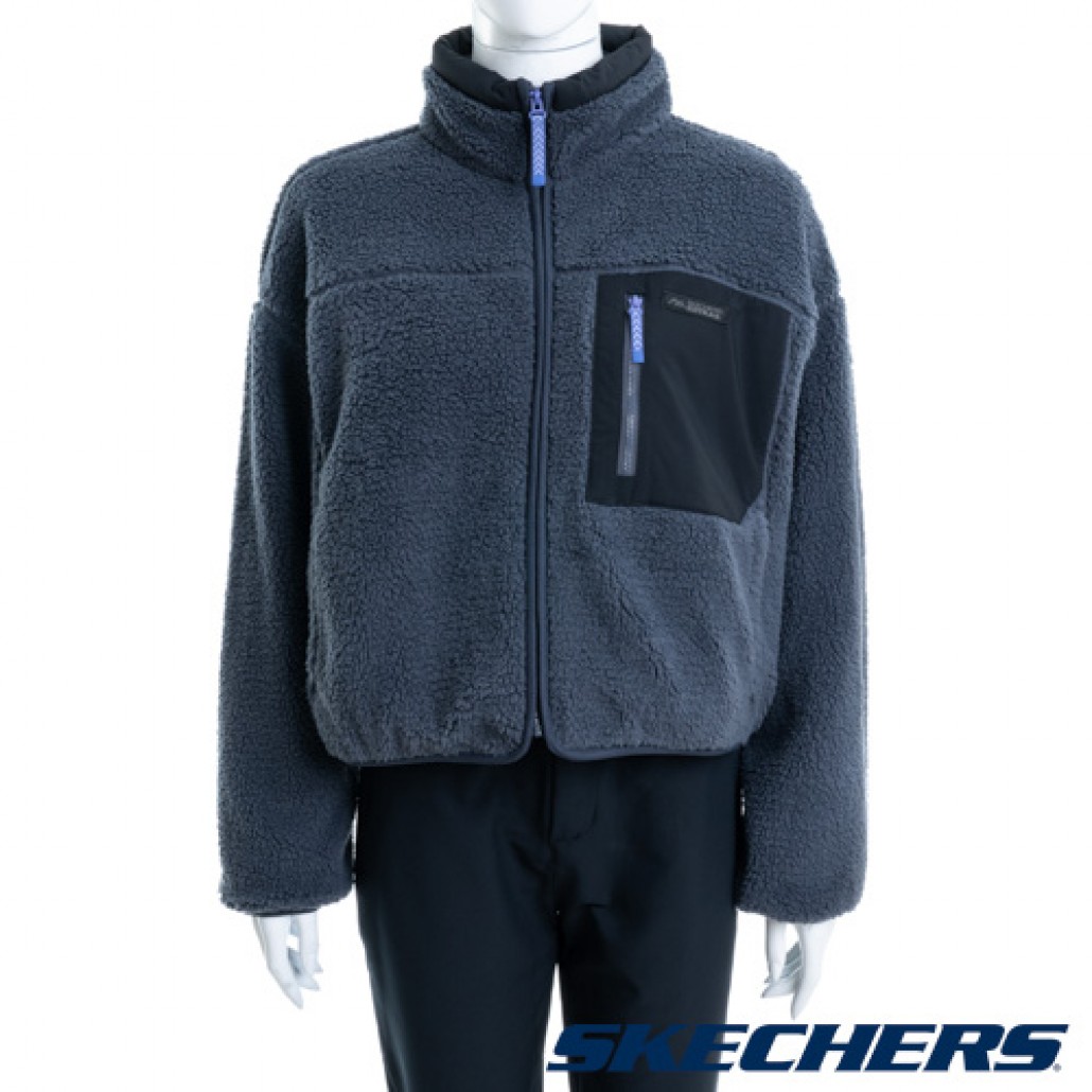 Skechers 女拉鍊外套(L423W011-00W5)｜保暖羊羔絨拉鍊外套－迅翼官方商城