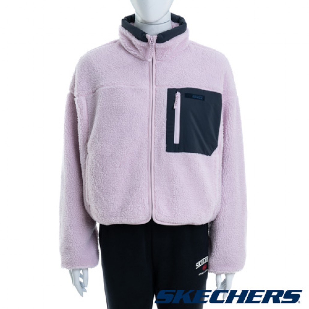 Skechers 女拉鍊外套(L423W011-036W)｜保暖羊羔絨拉鍊外套－銳克運動商城