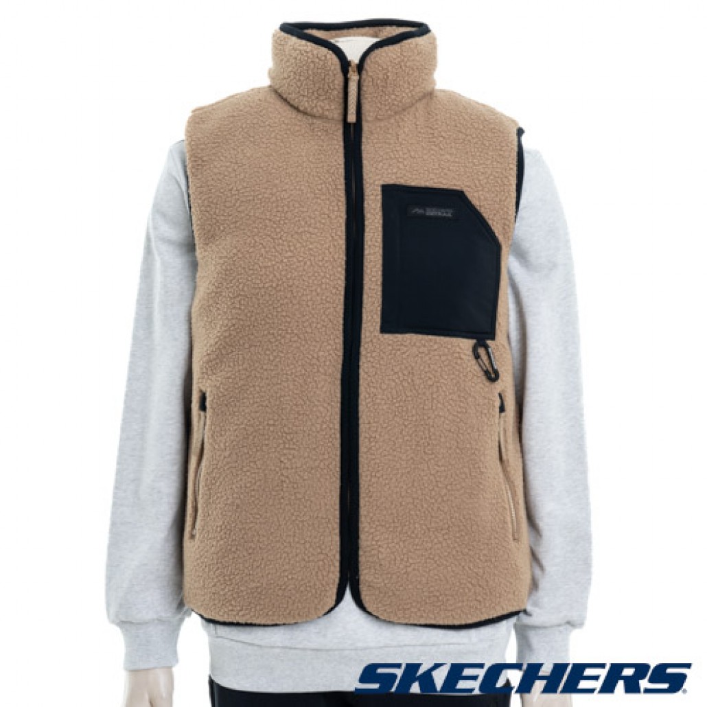 Skechers 男拉鍊背心(雙面穿)(L423M010-01EW)｜拉鍊背心，GO TRAIL－動感運