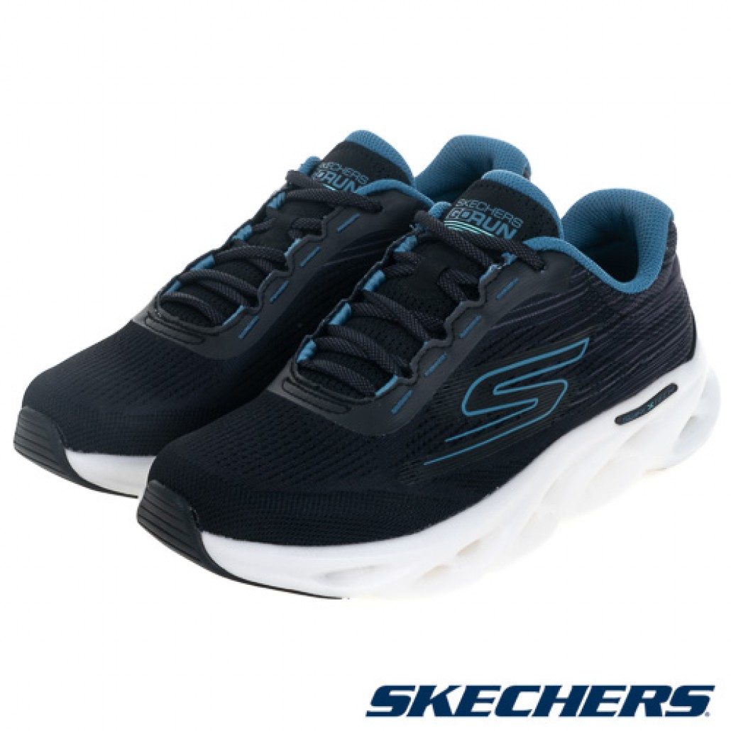 Skechers GO RUN SWIRL TECH SPEED(129501BKBL)｜SPEED系列，極致輕－輕躍