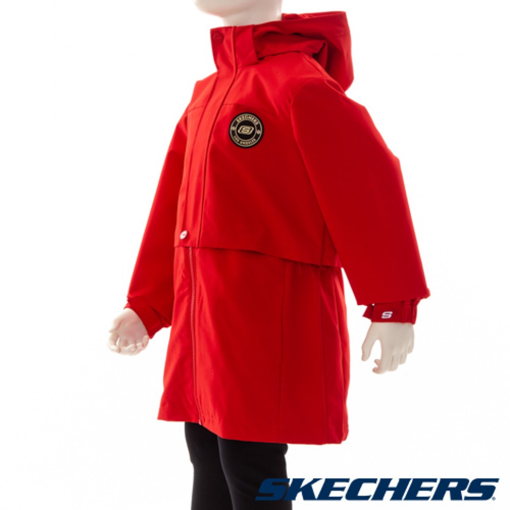 SKECHERS 女童CNY拉鍊連帽外套 (L122G059-001W)