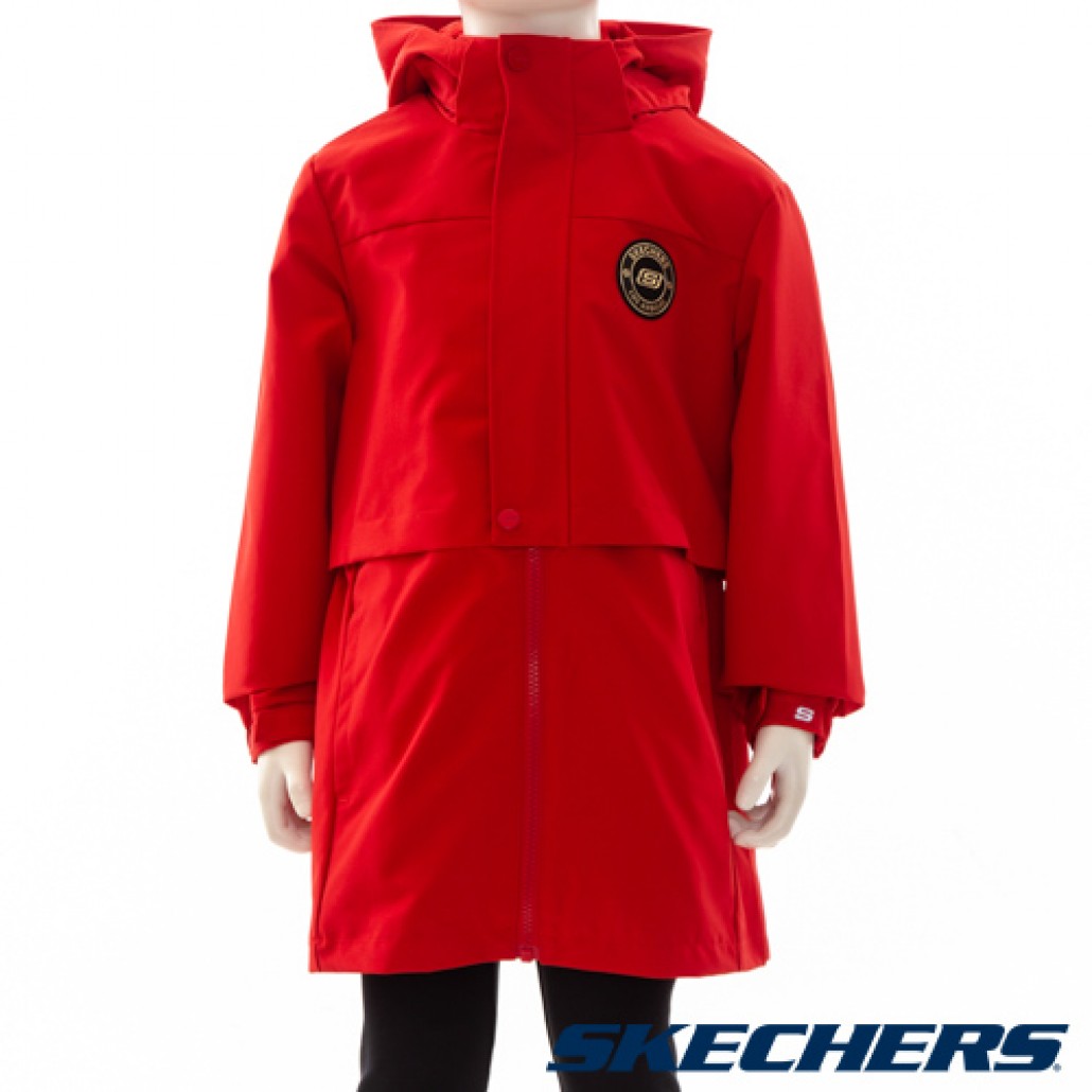SKECHERS 女童CNY拉鍊連帽外套 (L122G059-001W)｜Chinese New Year系－运动