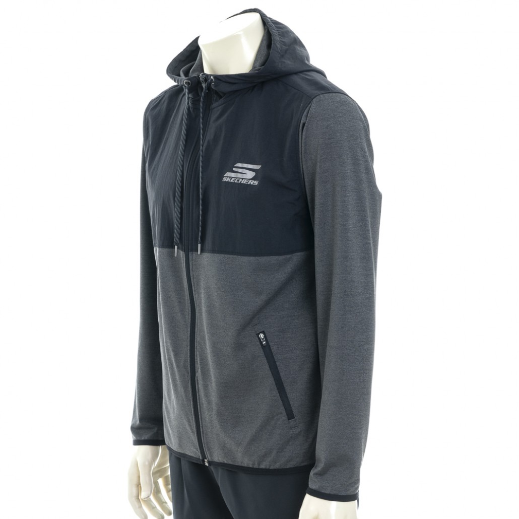 SKECHERS 男拉鍊連帽外套 (JA295BKCC)