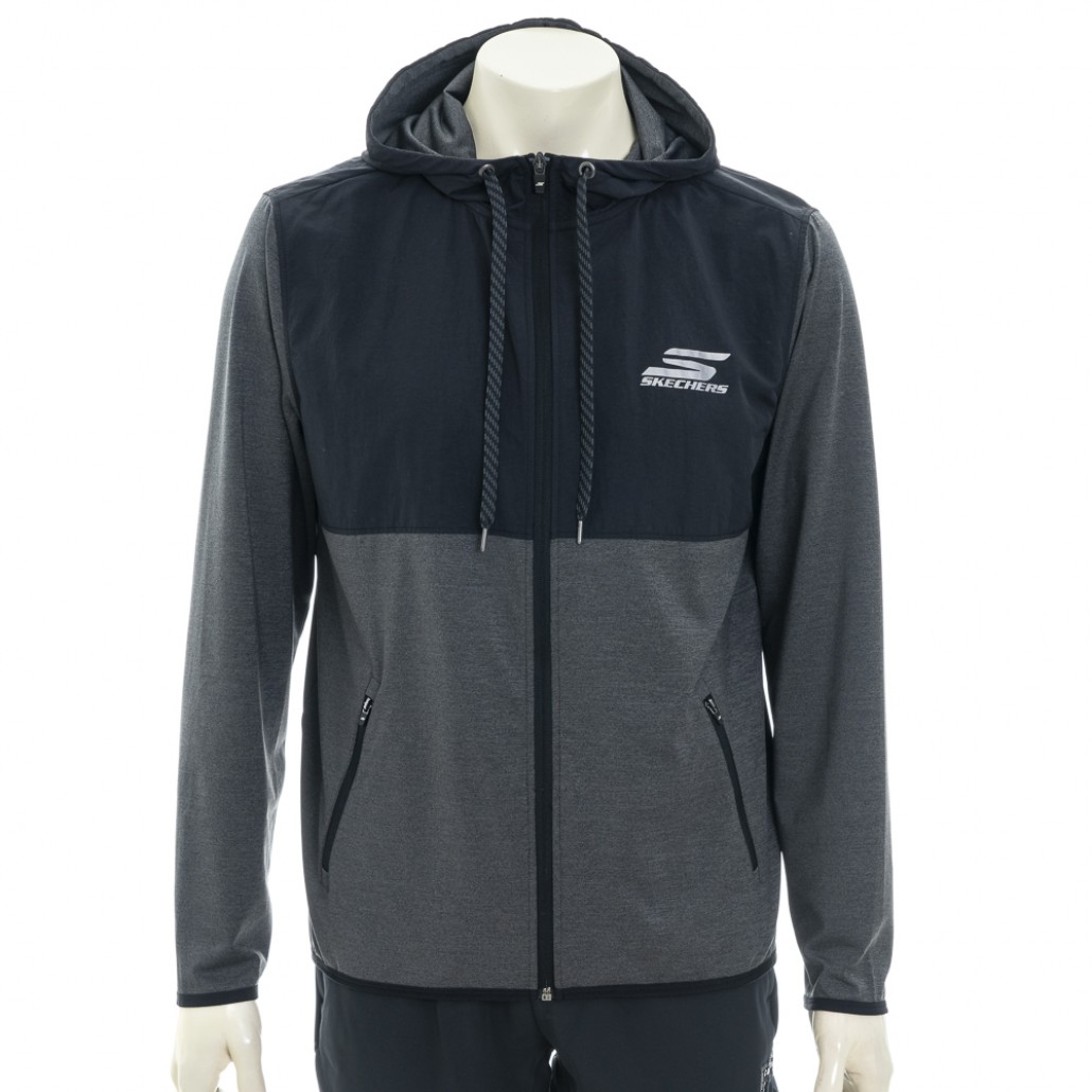 SKECHERS 男拉鍊連帽外套 (JA295BKCC)