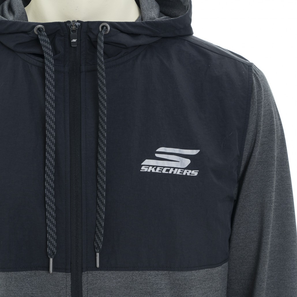 SKECHERS 男拉鍊連帽外套 (JA295BKCC)