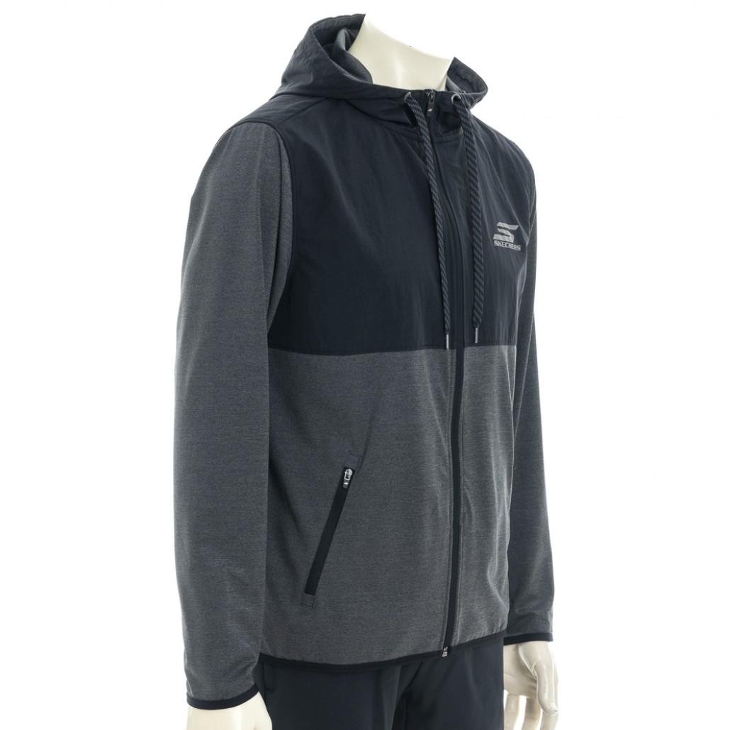 SKECHERS 男拉鍊連帽外套 (JA295BKCC)