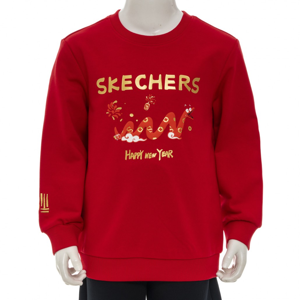 SKECHERS 中性童長袖衛衣 2025 CNY (L125K066-001W)