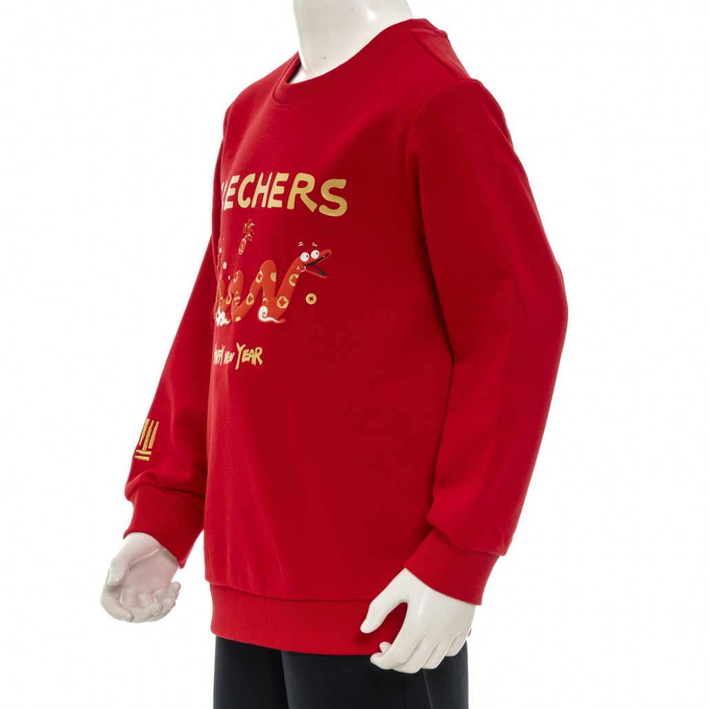 SKECHERS 中性童長袖衛衣 2025 CNY (L125K066-001W)